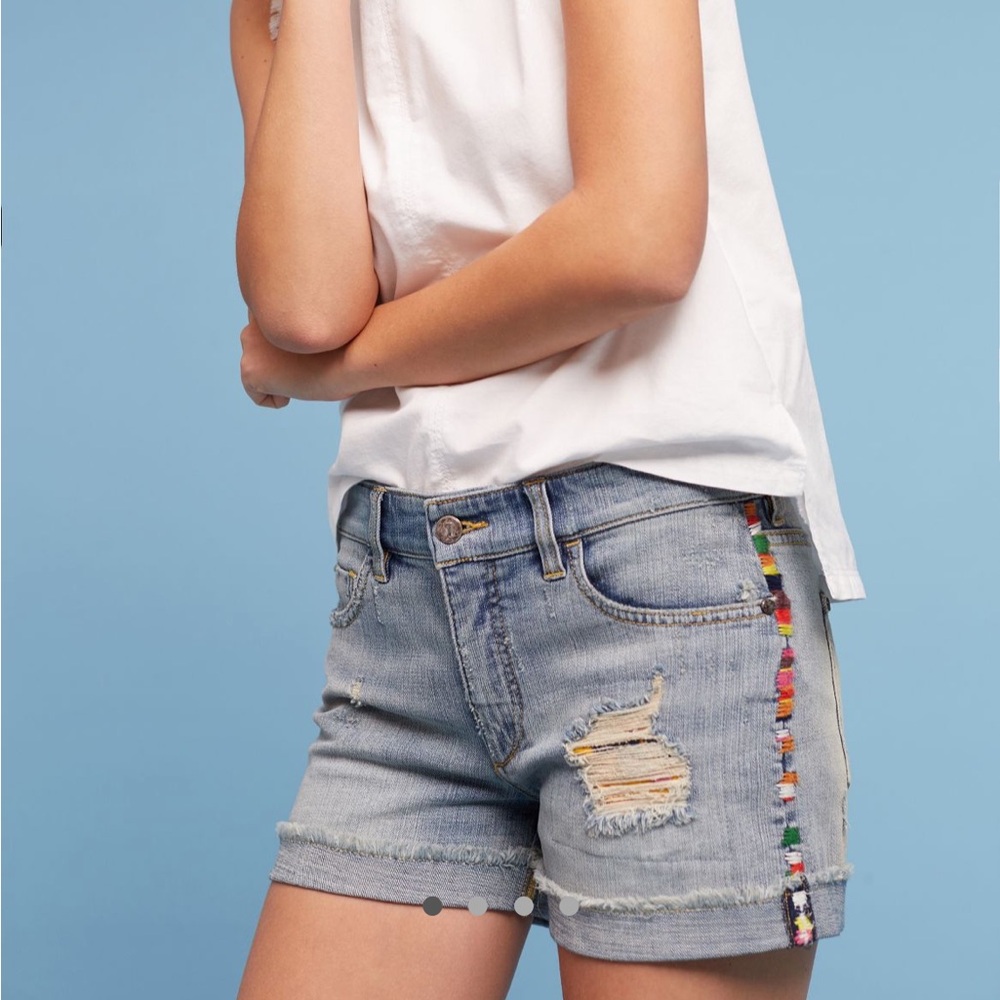 Pilcro Hyphen High Rise Embroidered Shorts